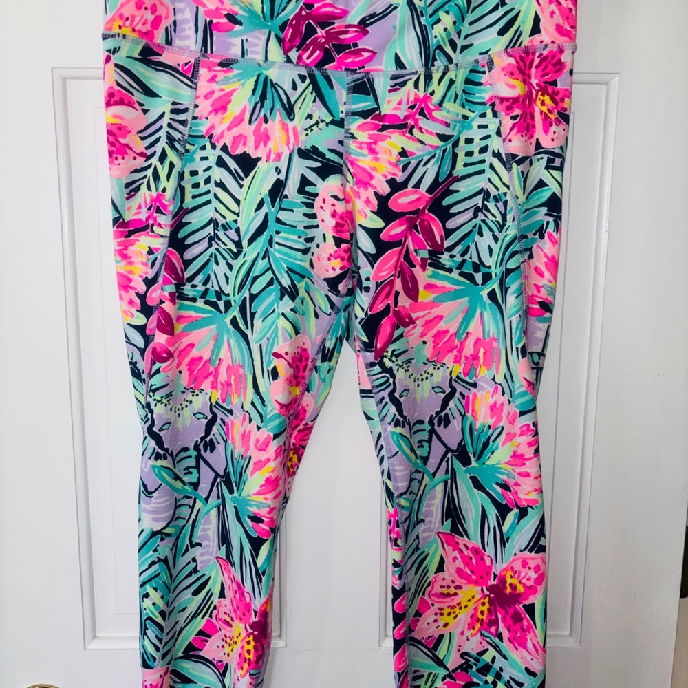 Lilly Pulitzer Vibrant Floral Leggings - Pink, Green, Blue